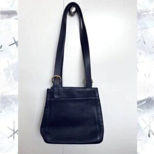 Vintage Coach Blue Leather Shoulder Bag